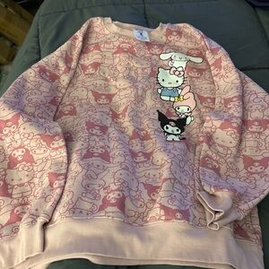 Hello Kitty Pink Sweatshirt with Character Print